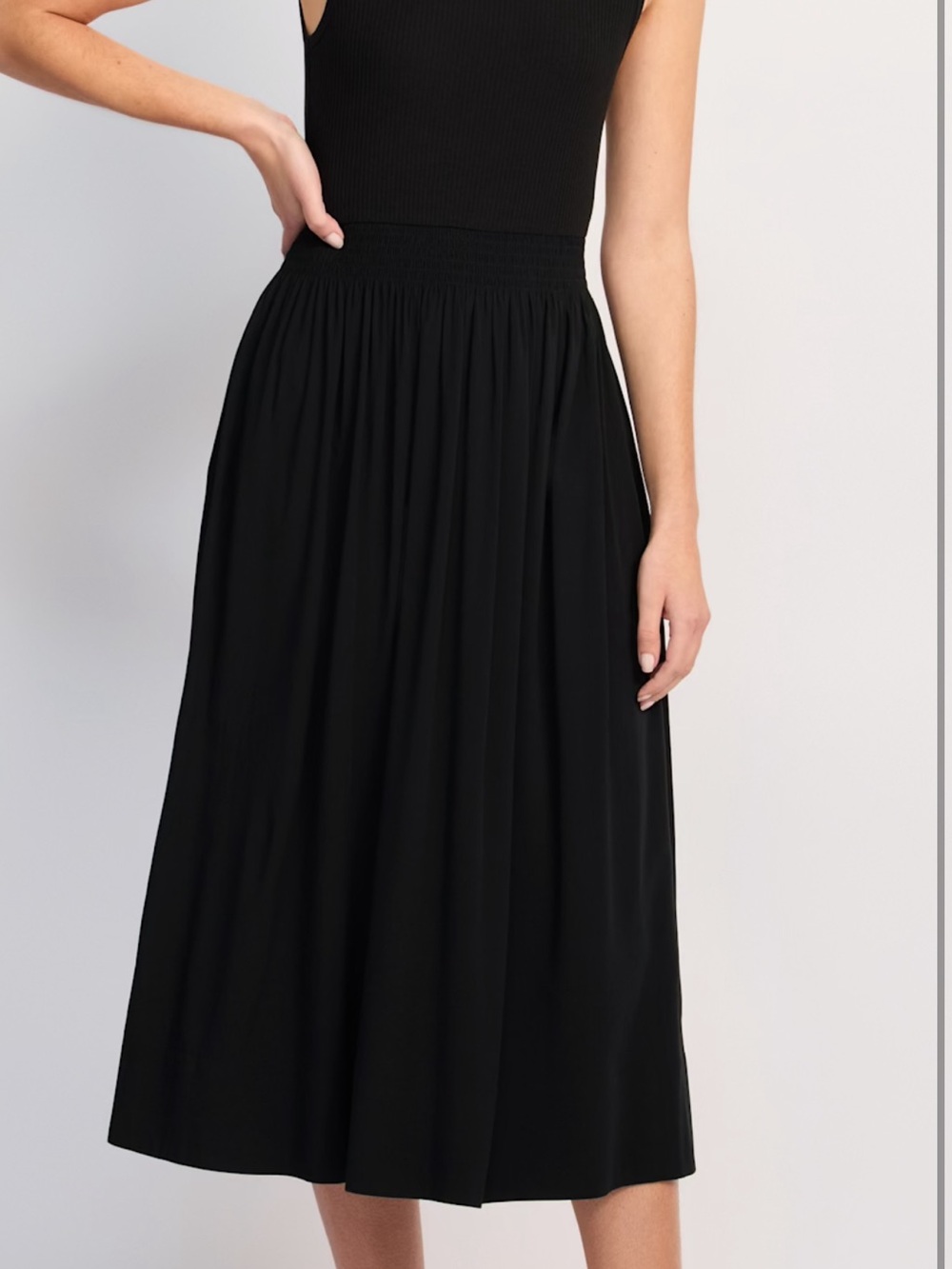 Market & Spruce Black Sleeveless Midi Dress size Medium Petite